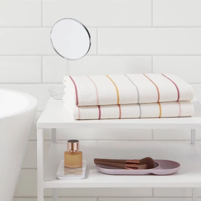 Quick Dry Striped Waffle Towel - Room Essentials™ 3 Quick Dry Striped Waffle Towel - Room Essentials™