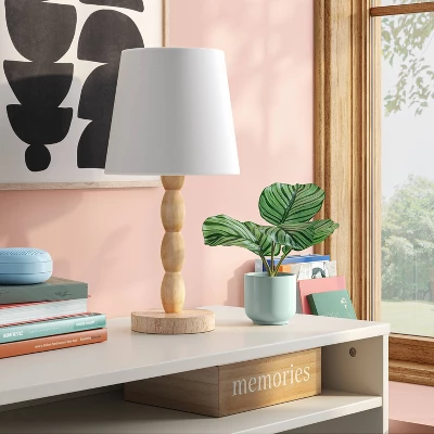 Turned Wood Stick Lamp Brown - Room Essentials™: Modern Accent Table, ETL Listed, No Bulb Included 4 Turned Wood Stick Lamp Brown - Room Essentials™: Modern Accent Table, ETL Listed, No Bulb Included - Image 2