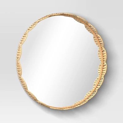 24" Rattan Round Wall Mirror - Room Essentials™ 3 24" Rattan Round Wall Mirror - Room Essentials™ - Image 2