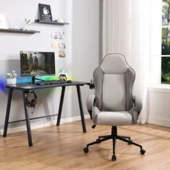 Swivel Dorm Gaming Chair Gray - Room Essentials™: Upholstered Computer Desk Chair, Adjustable, Fixed Arms -Room Essentials GUEST 28cdd638 abb1 45b9 b3b1 61fe23190bfa