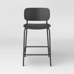 Set Of 2 24" Molded Plastic With Metal Base Counter Height Barstool Black - Room Essentials™ -Room Essentials GUEST 2a2a0f81 e361 4d96 8c5d 469572d546bc