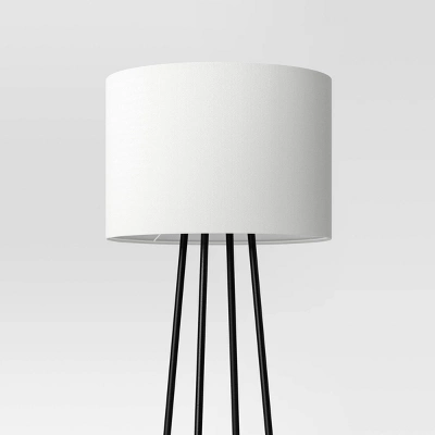 Floor Lamp With Shelves - Room Essentials™: Black Metal, Linen Shade, ETL Listed, 62" Height 5 Floor Lamp With Shelves - Room Essentials™: Black Metal, Linen Shade, ETL Listed, 62" Height - Image 3