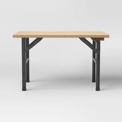 Adjustable Height Dorm Folding Table Brown - Room Essentials™ 4 Adjustable Height Dorm Folding Table Brown - Room Essentials™ - Image 2