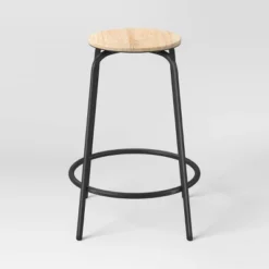Set Of 2 24" Wood With And Metal Base Backless Counter Height Barstool Stool Natural - Room Essentials™ -Room Essentials GUEST 38f373fd 4640 45c8 b8fe e99415dbad41