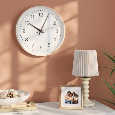 15.5" Schoolhouse Wall Clock Natural Wood Grain - Room Essentials™ 3 15.5" Schoolhouse Wall Clock Natural Wood Grain - Room Essentials™