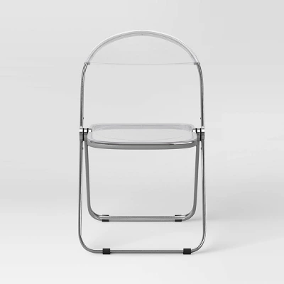 Modern Metal Acrylic Folding Chair - Room Essentials™ 4 Modern Metal Acrylic Folding Chair - Room Essentials™ - Image 2