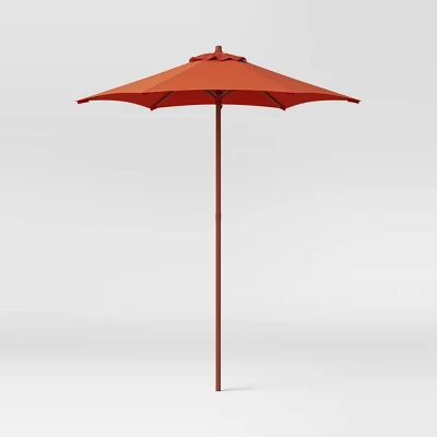 6' Round Outdoor Patio Market Umbrella With Black Pole - Room Essentials™ 9 6' Round Outdoor Patio Market Umbrella With Black Pole - Room Essentials™ - Image 7