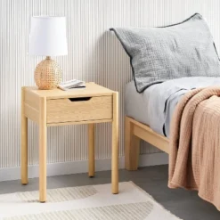Scandi Nightstand Natural - Room Essentials™