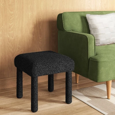 Upholstered Square Stool Ottoman - Room Essentials™ 3 Upholstered Square Stool Ottoman - Room Essentials™