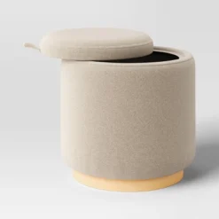 Round Upholstered Storage Ottoman - Room Essentials™ -Room Essentials GUEST 5494ffe4 6860 4eea a5ed 3b5a6a20eb35
