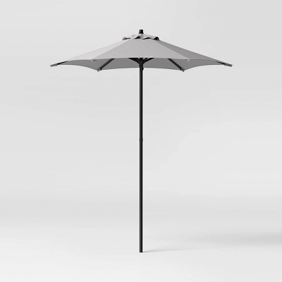6' Round Outdoor Patio Market Umbrella With Black Pole - Room Essentials™ 14 6' Round Outdoor Patio Market Umbrella With Black Pole - Room Essentials™ - Image 12