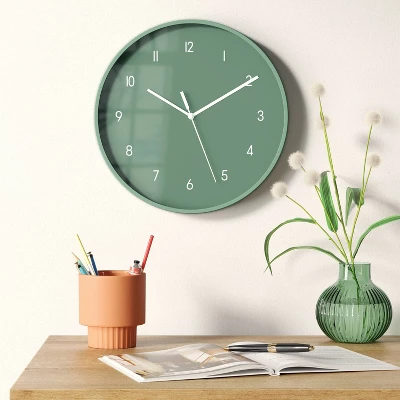 12" Wall Clock Green - Room Essentials™ 3 12" Wall Clock Green - Room Essentials™