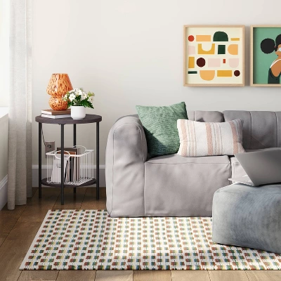 4'x5'6" Checkered Chindi Handwoven Area Rug - Room Essentials™ 3 4'x5'6" Checkered Chindi Handwoven Area Rug - Room Essentials™