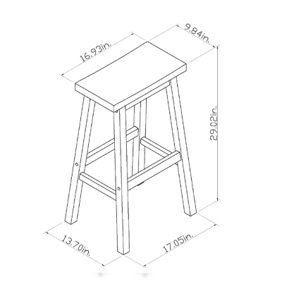 Set Of 2 29" Solid Wood Saddle Backless Barstool - Room Essentials™ 7 Set Of 2 29" Solid Wood Saddle Backless Barstool - Room Essentials™ - Image 5
