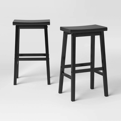 Set Of 2 29" Solid Wood Saddle Backless Barstool - Room Essentials™ 8 Set Of 2 29" Solid Wood Saddle Backless Barstool - Room Essentials™ - Image 6
