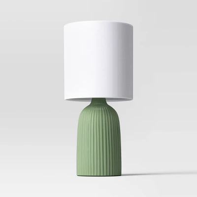 Fluted Ceramic Table Lamp: ETL Listed, Cotton/Polyester Shade, No Assembly - Room Essentials™ 3 Fluted Ceramic Table Lamp: ETL Listed, Cotton/Polyester Shade, No Assembly - Room Essentials™