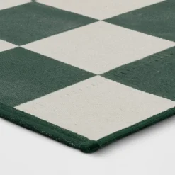 4'x5'6" Checkered Area Rug Ivory/Green - Room Essentials™ -Room Essentials GUEST 5f600c67 31dd 4a63 90cf aaf3ab5215d1