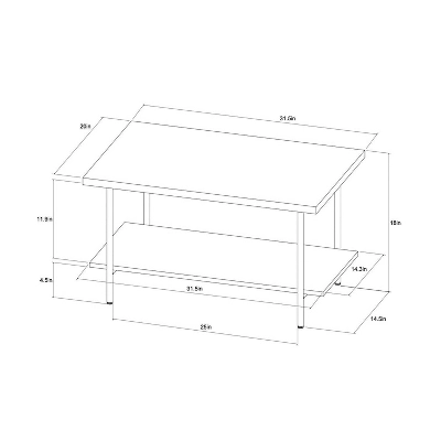 Wood And Metal Coffee Table With Storage Shelf - Room Essentials™ 7 Wood And Metal Coffee Table With Storage Shelf - Room Essentials™ - Image 5