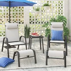 5pc Adjustable Back Patio Chat Set - Gray - Room Essentialsā¢