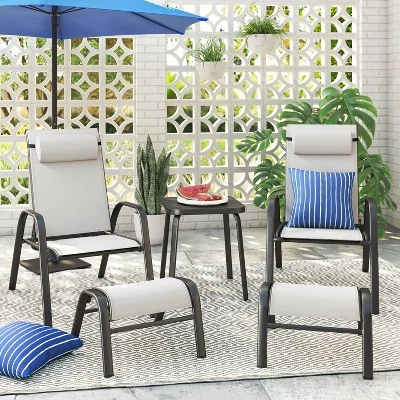 5pc Adjustable Back Patio Chat Set - Gray - Room Essentials™ 3 5pc Adjustable Back Patio Chat Set - Gray - Room Essentials™