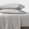 Queen Garment Washed Microfiber Solid Sheet Set Gray - Room Essentials™