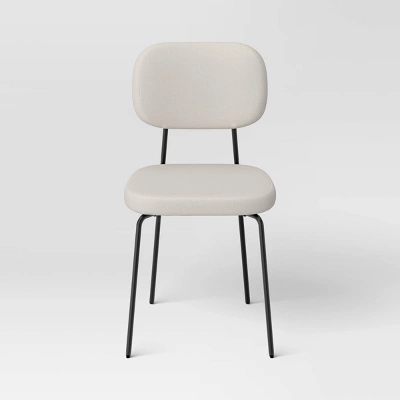 Set Of 2 Upholstered With Metal Base Dining Chair Chairs Cream Boucle - Room Essentials™ 4 Set Of 2 Upholstered With Metal Base Dining Chair Chairs Cream Boucle - Room Essentials™ - Image 2