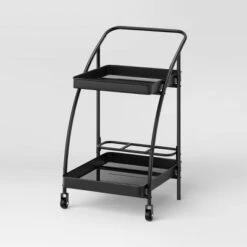 Metal Mesh Rolling Bar Outdoor Serving Cart Black - Room Essentials™ -Room Essentials GUEST 6f48bb1e eb2d 4241 9dd2 aaa44fa1d5ea