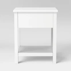 Traditional Side Table With Storage Drawer Classic White - Room Essentials™ -Room Essentials GUEST 74663713 714e 4d17 a6bc 1dd6bb0ed1b5