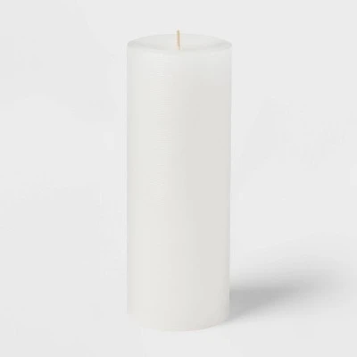 3" X 8" Unscented Candle White - Room Essentials™: Paraffin Wax, 110hr Burn Time, Home Decor 4 3" X 8" Unscented Candle White - Room Essentials™: Paraffin Wax, 110hr Burn Time, Home Decor - Image 2
