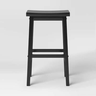 Set Of 2 29" Solid Wood Saddle Backless Barstool - Room Essentials™ 5 Set Of 2 29" Solid Wood Saddle Backless Barstool - Room Essentials™ - Image 3