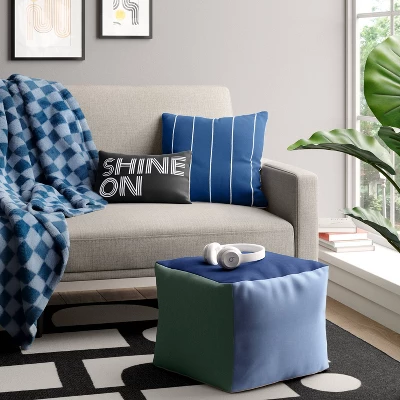 Color Block Dorm Pouf - Room Essentials™ 3 Color Block Dorm Pouf - Room Essentials™