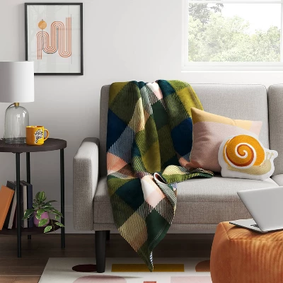Printed Plaid Plush Throw Blanket Green Multi - Room Essentials™: Lightweight Knitted Fleece, 50x60, Machine Washable 3 Printed Plaid Plush Throw Blanket Green Multi - Room Essentials™: Lightweight Knitted Fleece, 50x60, Machine Washable