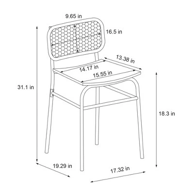 Set Of 2 Woven Back Metal Dining Chair Black - Room Essentials™ 8 Set Of 2 Woven Back Metal Dining Chair Black - Room Essentials™ - Image 6