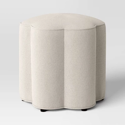 Scalloped Upholstered Ottoman - Room Essentials™ 4 Scalloped Upholstered Ottoman - Room Essentials™ - Image 2