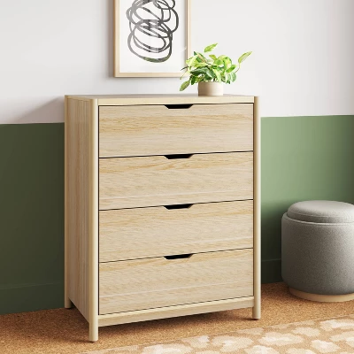 Scandi 4 Drawer Dresser Natural - Room Essentials™ 3 Scandi 4 Drawer Dresser Natural - Room Essentials™