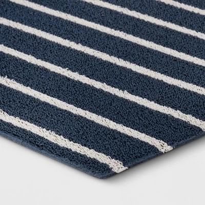 1'6"x2'6" Nautical Striped Micro Poly Loop Floormat White/Navy Blue - Room Essentials™: Indoor Kitchen & Bathroom Mat 4 1'6"x2'6" Nautical Striped Micro Poly Loop Floormat White/Navy Blue - Room Essentials™: Indoor Kitchen & Bathroom Mat - Image 2