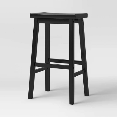 Set Of 2 29" Solid Wood Saddle Backless Barstool - Room Essentials™ 4 Set Of 2 29" Solid Wood Saddle Backless Barstool - Room Essentials™ - Image 2