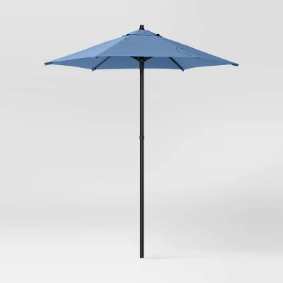 6' Round Outdoor Patio Market Umbrella With Black Pole - Room Essentials™ 16 6' Round Outdoor Patio Market Umbrella With Black Pole - Room Essentials™ - Image 14