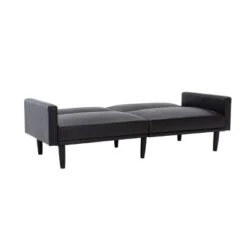 Faux Leather Futon Sofa With Arms Black - Room Essentials™ -Room Essentials GUEST a945b560 36ab 4a76 92b1 3d0399365027