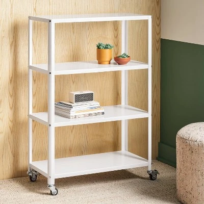 44" 3 Shelf Metal Rolling Bookcase - Room Essentials™ 3 44" 3 Shelf Metal Rolling Bookcase - Room Essentials™