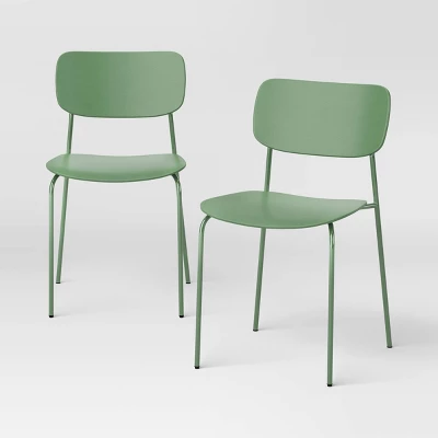 Set Of 2 Molded Plastic With Metal Base Dining Chair - Room Essentials™ 7 Set Of 2 Molded Plastic With Metal Base Dining Chair - Room Essentials™ - Image 5