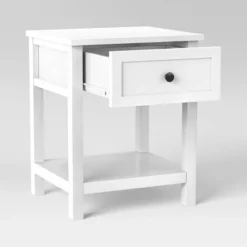 Traditional Side Table With Storage Drawer Classic White - Room Essentials™ -Room Essentials GUEST adc41955 1aff 4c2b ad05 a78bb26ac83d
