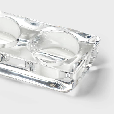 5 Candelabra Tealight Candle Holder - Room Essentials™: Glass Candlestick Holders, Tabletop Decor, Fits 5 Tealights 4 5 Candelabra Tealight Candle Holder - Room Essentials™: Glass Candlestick Holders, Tabletop Decor, Fits 5 Tealights - Image 2