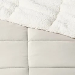 Sherpa Washed Microfiber Reversible Comforter - Room Essentials™ -Room Essentials GUEST c2a3a9f9 2ea7 454d 8307 6e3a56bc2a72