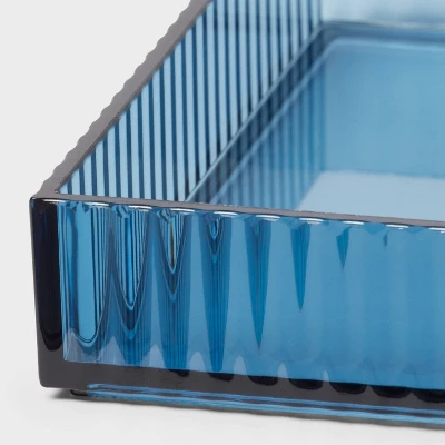 Ribbed Tray Blue - Room Essentials™ 3 Ribbed Tray Blue - Room Essentials™ - Image 2