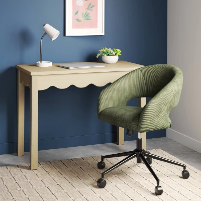 Wavy Writing Desk With Drawer Natural - Room Essentials™ 3 Wavy Writing Desk With Drawer Natural - Room Essentials™