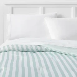 Microfiber Reversible Stripe Comforter Mint Green - Room Essentials™ 13 Microfiber Reversible Stripe Comforter Mint Green - Room Essentials™ -Room Essentials GUEST cd174111 defd 4397 bcf3 048fba4ec0a1