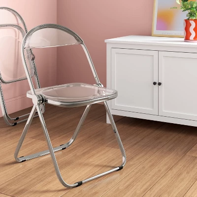 Modern Metal Acrylic Folding Chair - Room Essentials™ 3 Modern Metal Acrylic Folding Chair - Room Essentials™