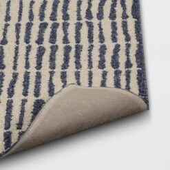 2'5"x3'8" Washable Modern Dashes Hi/Low Tufted Loop Accent Rug Blue - Room Essentials™: Indoor, Fade & Stain-Resistant -Room Essentials GUEST d2671b33 9fe3 4cd8 bcdd 6307918243b3