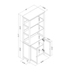 72" Bookcase Traditional With Three Open Shelves And Cabinet Classic White - Room Essentials™ -Room Essentials GUEST d4cce514 e7e8 4dd0 bd17 f0a317710136